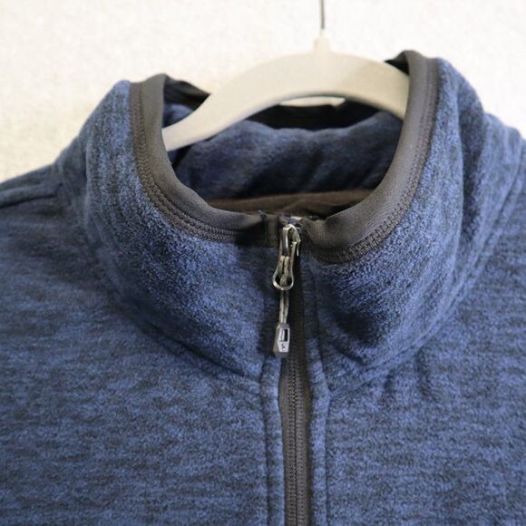 Free Country Fleece Jacket Mens XXL Blue Full Zip Mock Neck Outdoor Zip Pockets - Picture 2 of 16